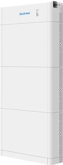 The SoFar 20 kWh floor-standing modular home battery, a slimline stacked tower.